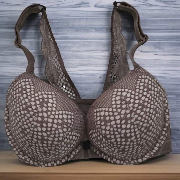 NWOT VICTORIA SECRET 32DD Very Sexy Pushup Front Clasp Lace and Crush Velvet - Picture 1 of 6